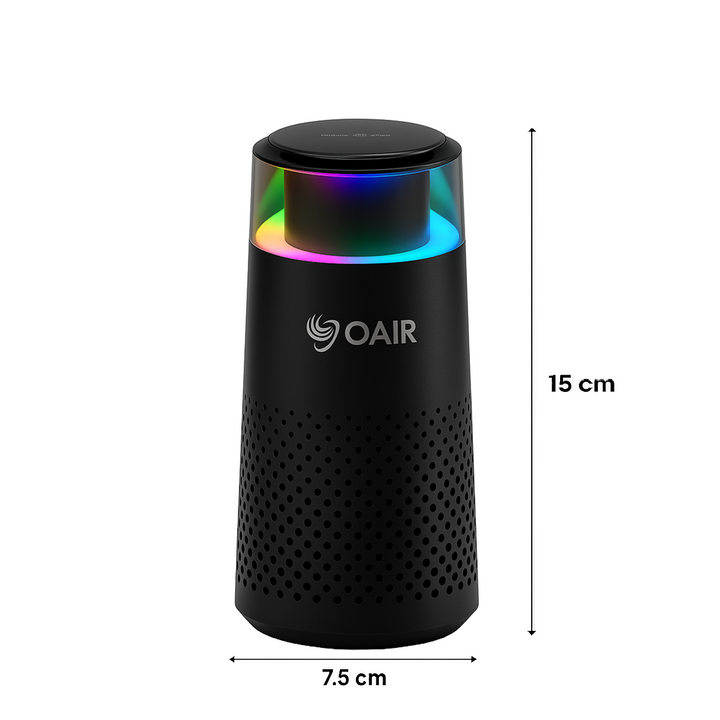 OAIR 7‑Color Lamp Smart Car Air Purifier (Black, 5 W, OAIR A10H13)